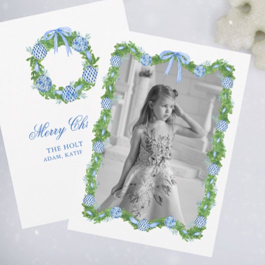 Cartes Pour Fêtes Annuelles Aquarelle Chinoiserie Ornements Garland Noël