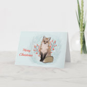 Cartes Pour Fêtes Annuelles Aquarelle Christmas Fox Berries (Devant)