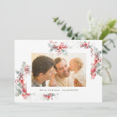 Cartes Pour Fêtes Annuelles aquarelle classique cadre botanique de noël (Debout devant)