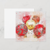 Cartes Pour Fêtes Annuelles Aquarelle classique ornements de Noël (Devant / Derrière)