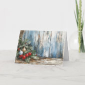 Cartes Pour Fêtes Annuelles Aquarelle classique Snowman Joyeux Noël blanc (Dos)