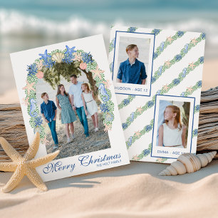 Cartes Pour Fêtes Annuelles Aquarelle Coastère de Noël Garland Photo
