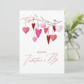 Cartes Pour Fêtes Annuelles Aquarelle Coeurs Saint-Valentin (Debout devant)