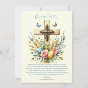 Cartes Pour Fêtes Annuelles Aquarelle Croix de Pâques personnalisée