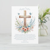 Cartes Pour Fêtes Annuelles Aquarelle Croix de Pâques personnalisée (Debout devant)