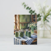 Cartes Pour Fêtes Annuelles Aquarelle Cuisine Agritouriste Table Avec Haricots (Debout devant)