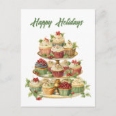 Cartes Pour Fêtes Annuelles Aquarelle cupcake de Noël ajouter du texte (Devant)