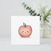 Cartes Pour Fêtes Annuelles Aquarelle Cute Chibi Apple (Debout devant)