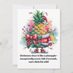 Cartes Pour Fêtes Annuelles Aquarelle d'ananas de Noël