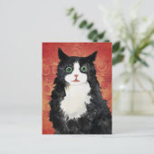 Cartes Pour Fêtes Annuelles Aquarelle de chat (Debout devant)