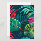 Cartes Pour Fêtes Annuelles Aquarelle de feuillage tropical Paradis (Devant / Derrière)