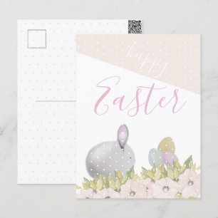 Cartes Pour Fêtes Annuelles Aquarelle de lapin rose jolie