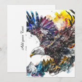 Cartes Pour Fêtes Annuelles Aquarelle de Mountain Majesty Eagle (Devant / Derrière)