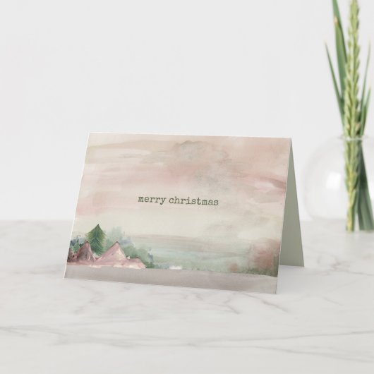 Cartes Pour Fêtes Annuelles Aquarelle de Noël (Devant)