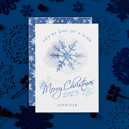 Cartes Pour Fêtes Annuelles Aquarelle de Noël bleu simple