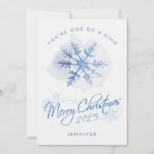 Cartes Pour Fêtes Annuelles Aquarelle de Noël bleu simple (Devant)