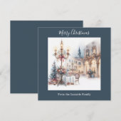 Cartes Pour Fêtes Annuelles Aquarelle de Noël classique (Devant / Derrière)