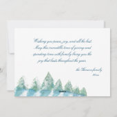 Cartes Pour Fêtes Annuelles Aquarelle de Noël de la forêt d'hiver paisible (Dos)