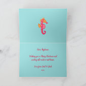 Cartes Pour Fêtes Annuelles Aquarelle de Noël de la sirène (Intérieur)