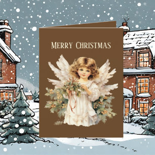 Cartes Pour Fêtes Annuelles Aquarelle de Noël festive Angel ajouter du texte