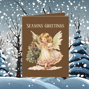 Cartes Pour Fêtes Annuelles Aquarelle de Noël festive Angel ajouter du texte