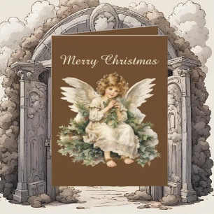 Cartes Pour Fêtes Annuelles Aquarelle de Noël festive Angel ajouter du texte