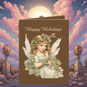 Cartes Pour Fêtes Annuelles Aquarelle de Noël festive Angel ajouter du texte