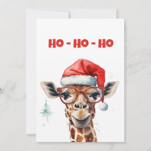 Cartes Pour Fêtes Annuelles Aquarelle de Noël Giraffe