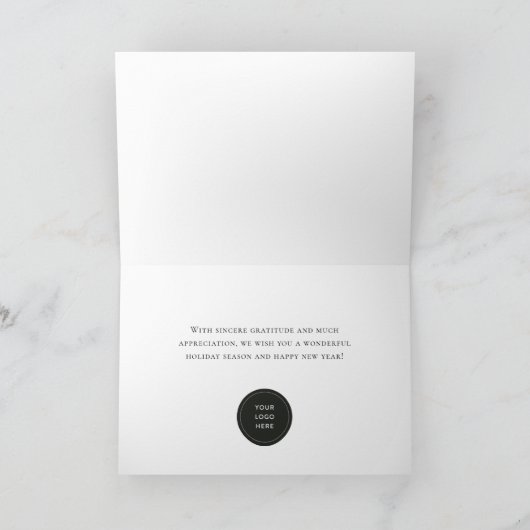 Cartes Pour Fêtes Annuelles Aquarelle de Noël Ornements Entreprise (Intérieur)