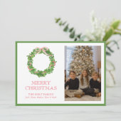 Cartes Pour Fêtes Annuelles Aquarelle de Noël Rouge à rayures de la courge pho (Debout devant)