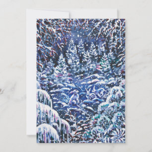 Cartes Pour Fêtes Annuelles Aquarelle de Noël Silencieuse peinte à la main