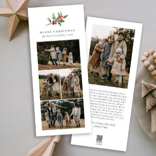 Cartes Pour Fêtes Annuelles Aquarelle de Noël simple Collage photo florale