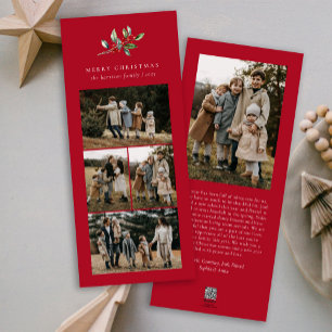 Cartes Pour Fêtes Annuelles Aquarelle de Noël simple Collage photo florale