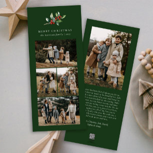 Cartes Pour Fêtes Annuelles Aquarelle de Noël simple Collage photo florale