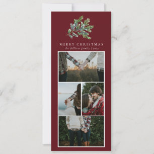 Cartes Pour Fêtes Annuelles Aquarelle de Noël simple Collage photo florale