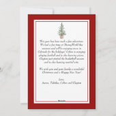 Cartes Pour Fêtes Annuelles Aquarelle de Noël Vert Botanique Rouge (Dos)