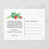 Cartes Pour Fêtes Annuelles Aquarelle de Noël Wreath Red Script Moving (Dos)