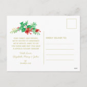 Cartes Pour Fêtes Annuelles Aquarelle de Noël Wreath Script moderne Moving (Dos)