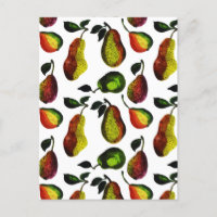 Aquarelle de poire d'automne rustique vintage