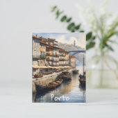 Cartes Pour Fêtes Annuelles Aquarelle de Porto (Debout devant)