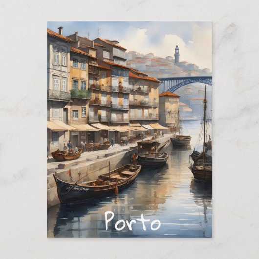 Cartes Pour Fêtes Annuelles Aquarelle de Porto (Devant)