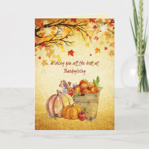 Cartes Pour Fêtes Annuelles Aquarelle de récolte d'autum de Thanksgiving