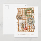 Cartes Pour Fêtes Annuelles Aquarelle de vacances Joyeuses Fêtes (Devant / Derrière)