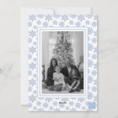 Cartes Pour Fêtes Annuelles Aquarelle Designer Blue Snowflics Noël (Dos)