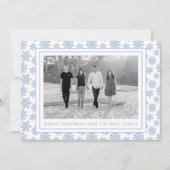 Cartes Pour Fêtes Annuelles Aquarelle Designer Blue Snowflics Noël (Devant)