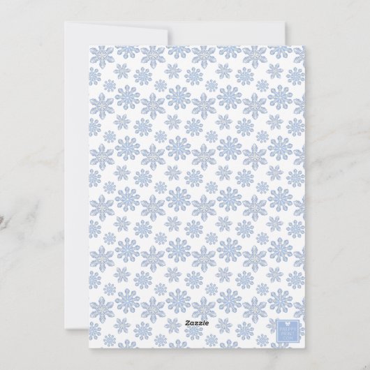 Cartes Pour Fêtes Annuelles Aquarelle Designer Blue Snowflics Noël (Dos)