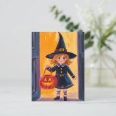 Cartes Pour Fêtes Annuelles Aquarelle d'Halloween (Debout devant)