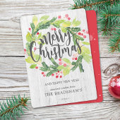 Cartes Pour Fêtes Annuelles Aquarelle d'hiver Berry Wreath