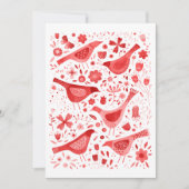 Cartes Pour Fêtes Annuelles Aquarelle d'oiseaux rouge (Devant)