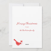 Cartes Pour Fêtes Annuelles Aquarelle d'oiseaux rouge (Dos)